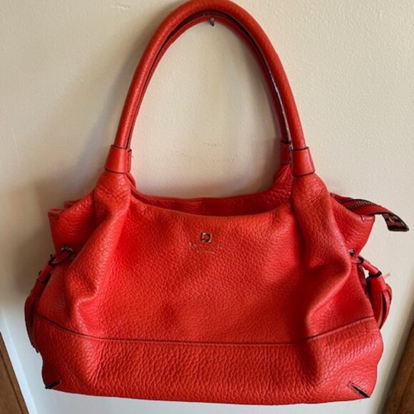 KATE SPADE Orange Leather Stevie Southport Avenue Flame Satchel - Picture 4 of 17